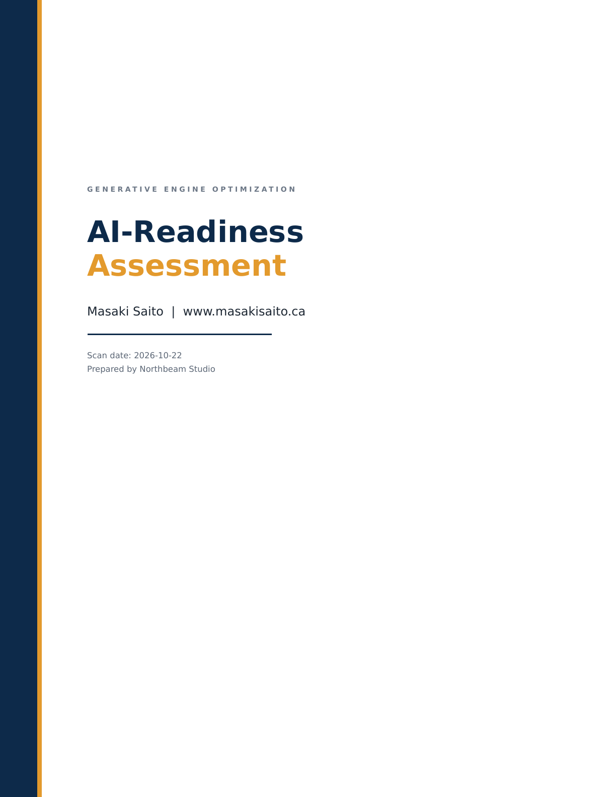 Sample report cover — shown with example branding (Northbeam Studio)